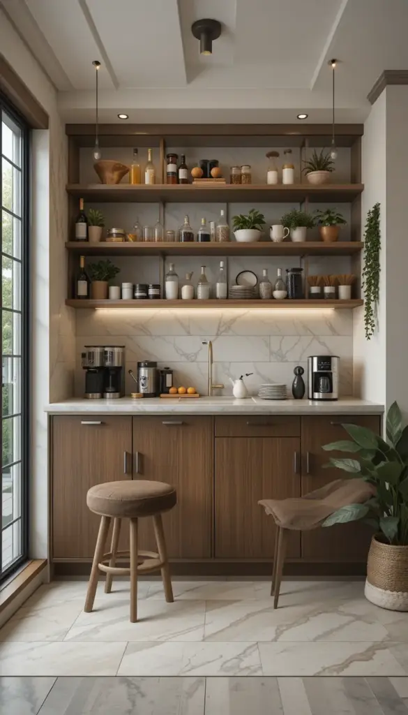 a coffee bar in a good home position