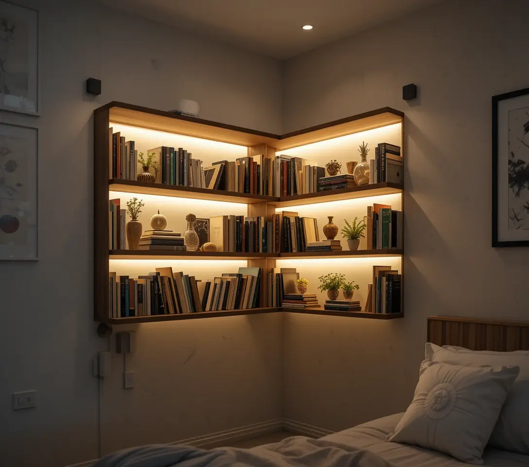 a bedroom bookshelf idea