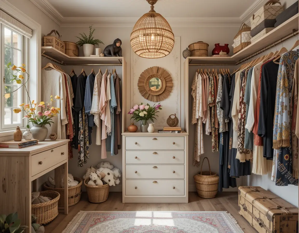 a boho closet idea