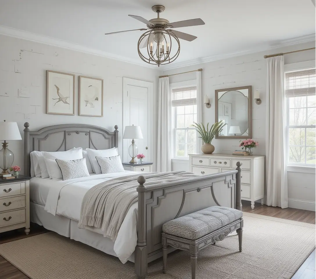 Farmhouse bedroom with a cozy vibe
