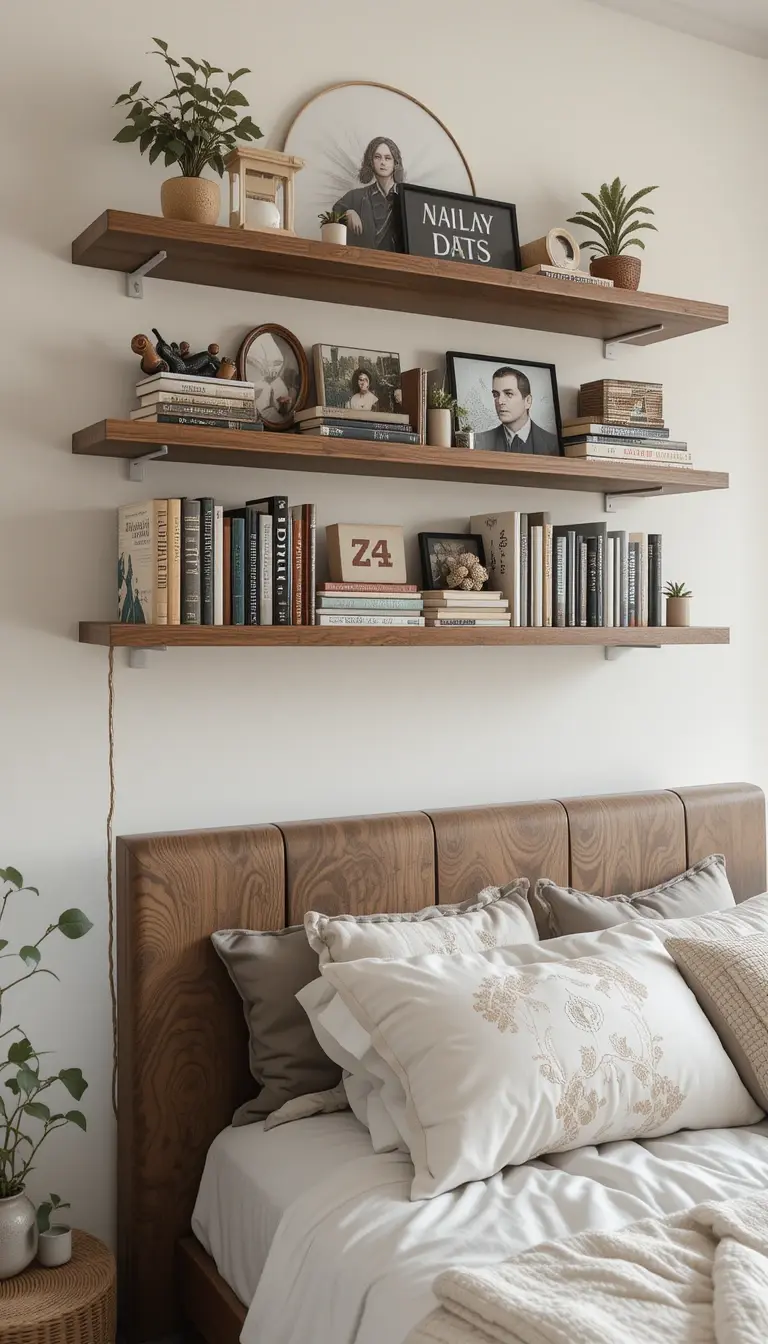 a floating themed bookshelf