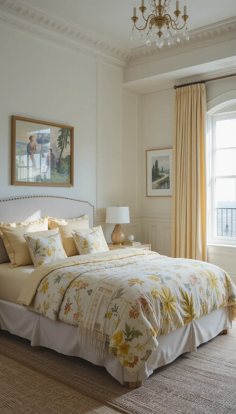 a coastal bedroom with light flowy curtains