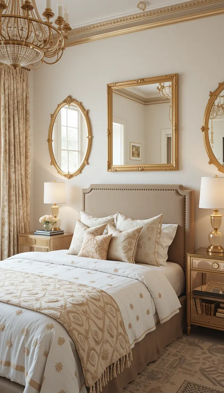  a teenage girl bedromm with Gold Glam Retreat theme