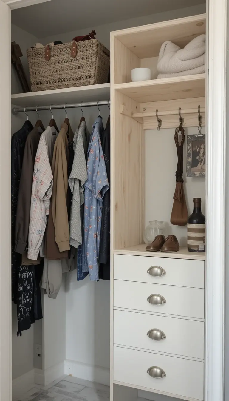 a closet with a diy touch