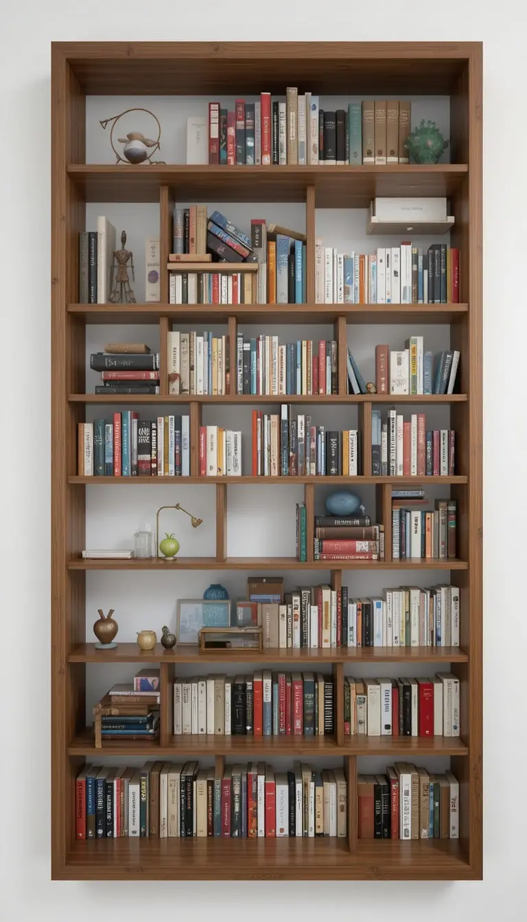 a floating shelf as a mini library