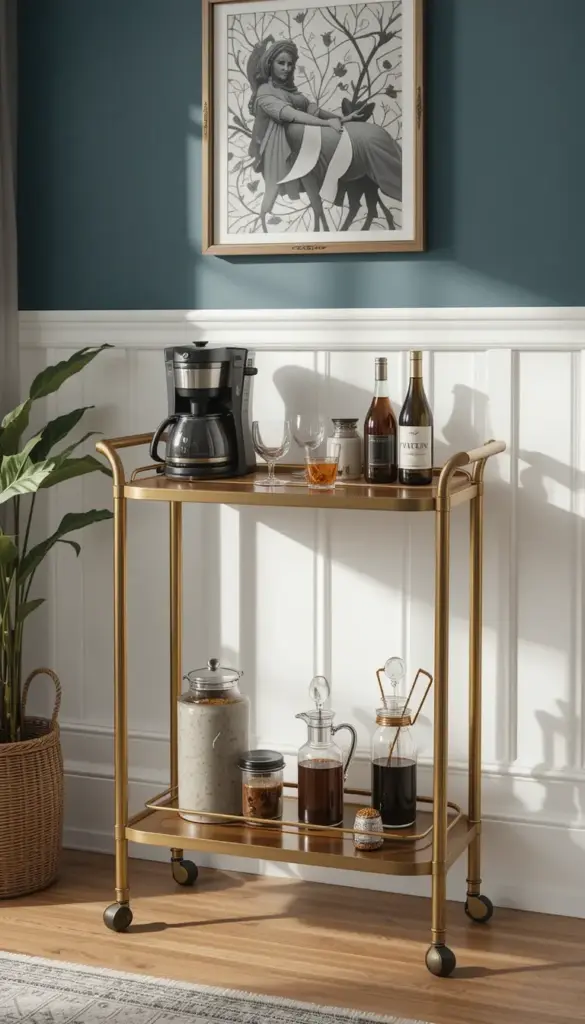a coffee bar cart 
