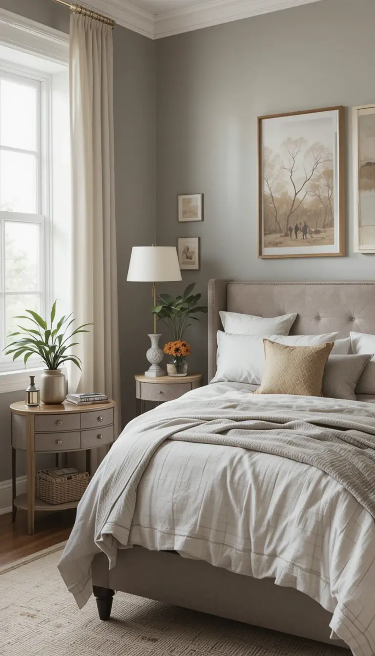a subtle accent colors bedroom theme