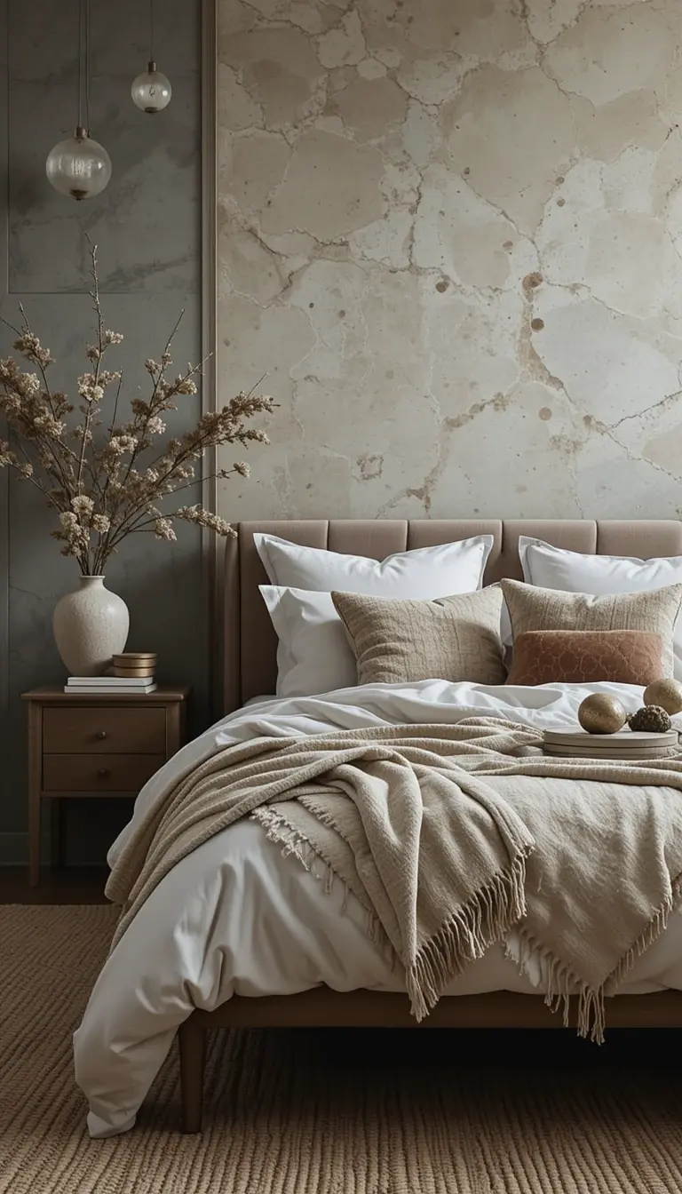 A diverse texture serene bedroom idea