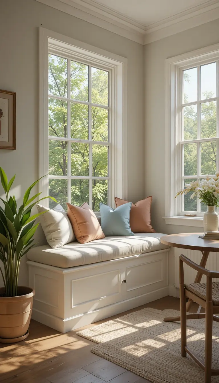 a window seat with natural light