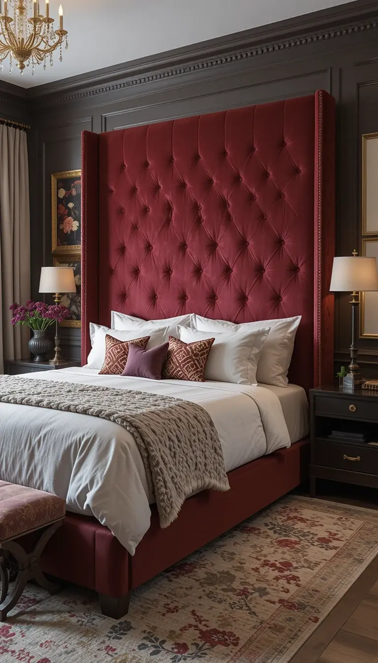 a guest bedroom bed with a headboard