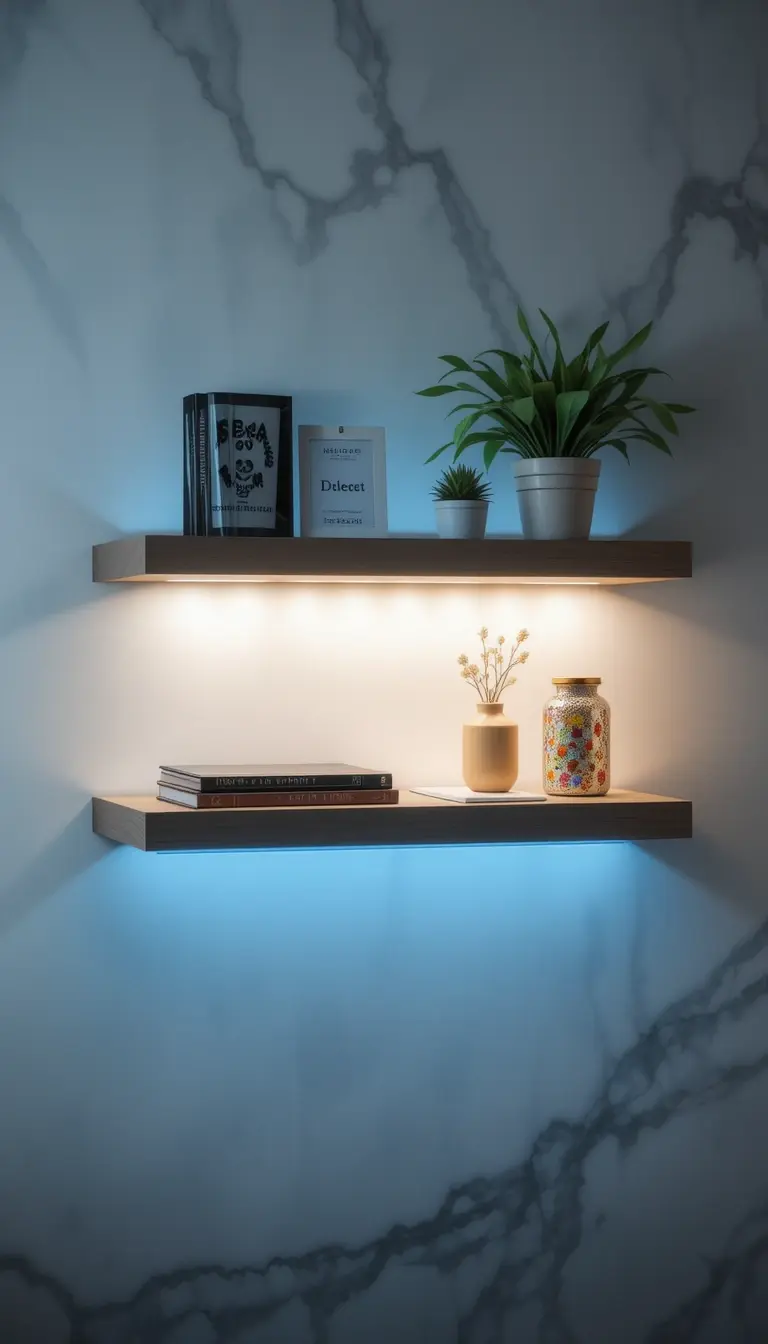 a floating desk shelf