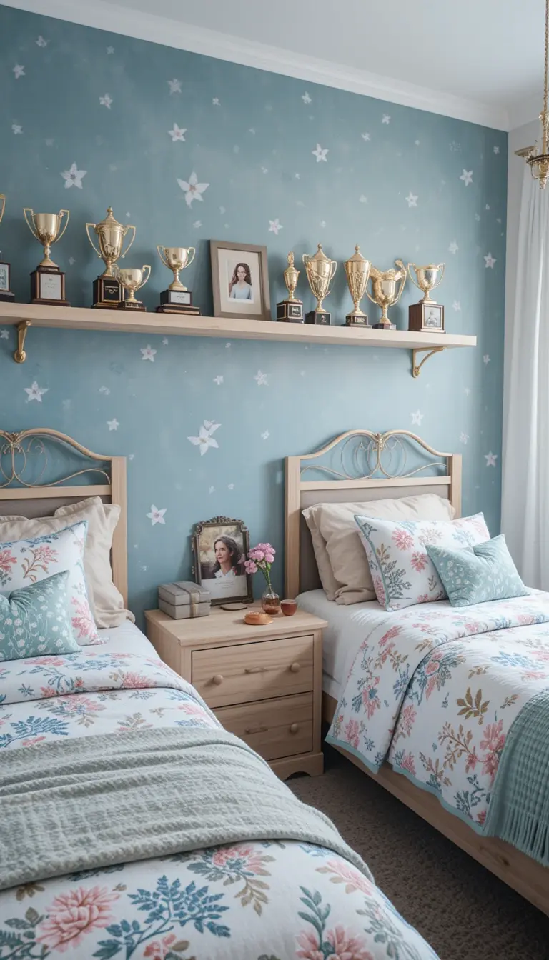 a shared kids bedroom with personalized space