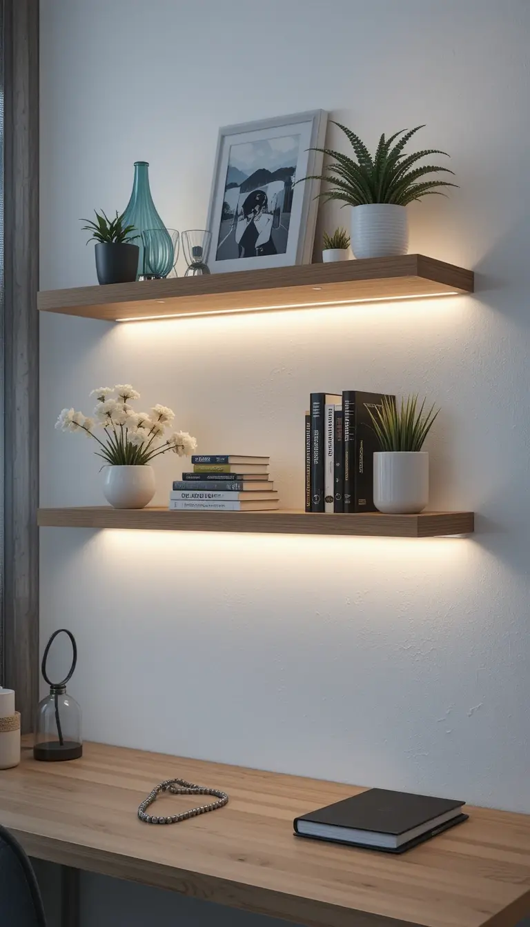 a floating desk shelf